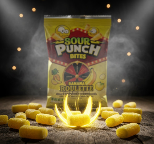 detail Sour Punch Bites Banana 142 g (MHD 19.12.2025)